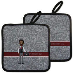 Lawyer / Attorney Avatar Pot Holders - Set of 2 w/ Name or Text
