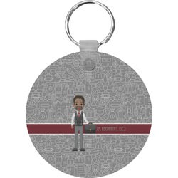 Lawyer / Attorney Avatar Round Plastic Keychain (Personalized)