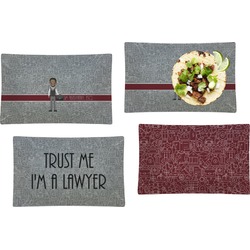 Lawyer / Attorney Avatar Set of 4 Glass Rectangular Lunch / Dinner Plate (Personalized)