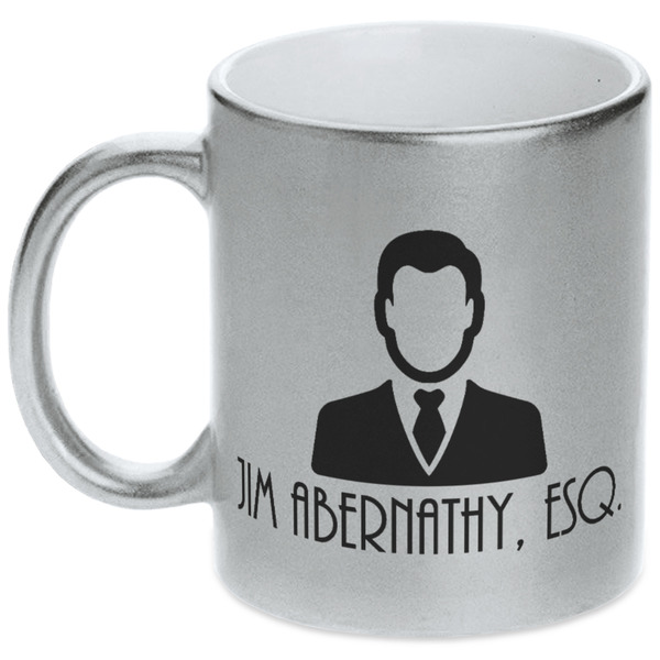 Custom Lawyer / Attorney Avatar Metallic Silver Mug (Personalized)