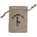 Lawyer / Attorney Avatar Small Burlap Gift Bag - Front (Personalized)