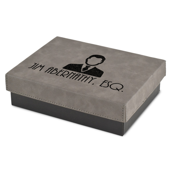 Custom Lawyer / Attorney Avatar Small Gift Box w/ Engraved Leather Lid (Personalized)