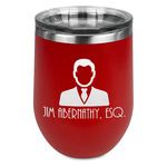 Lawyer / Attorney Avatar Stemless Stainless Steel Wine Tumbler - Red - Double Sided (Personalized)