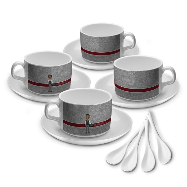 Custom Lawyer / Attorney Avatar Tea Cup - Set of 4 (Personalized)