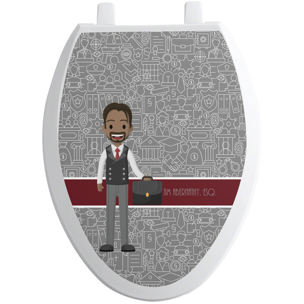 Custom Lawyer / Attorney Avatar Toilet Seat Decal - Elongated (Personalized)