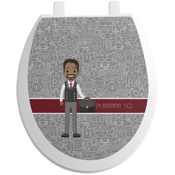 Lawyer / Attorney Avatar Toilet Seat Decal - Round (Personalized)