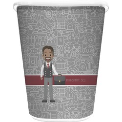 Lawyer / Attorney Avatar Waste Basket - Double Sided (White) (Personalized)