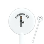 Lawyer / Attorney Avatar 5.5" Round Plastic Stir Sticks - White - Double Sided (Personalized)