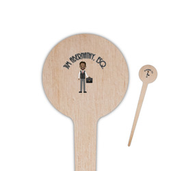 Lawyer / Attorney Avatar 4" Round Wooden Food Picks - Double Sided (Personalized)