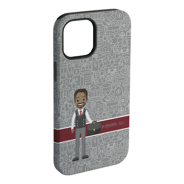 Custom Lawyer / Attorney Avatar iPhone Case - Rubber Lined - iPhone 15 Plus (Personalized)