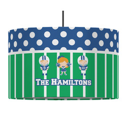 Football 12" Drum Pendant Lamp - Fabric (Personalized)