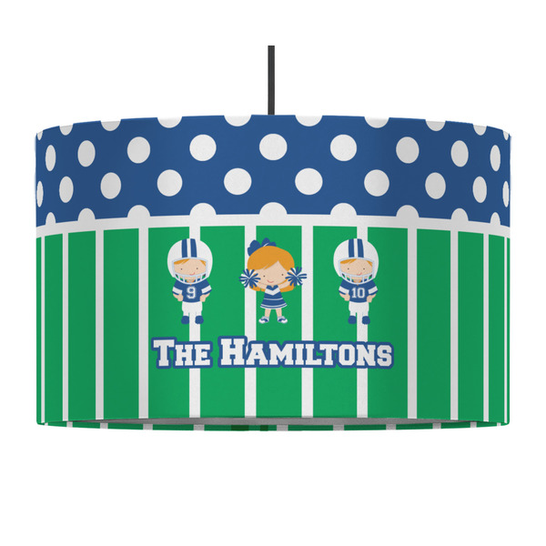 Custom Football 12" Drum Pendant Lamp - Fabric (Personalized)