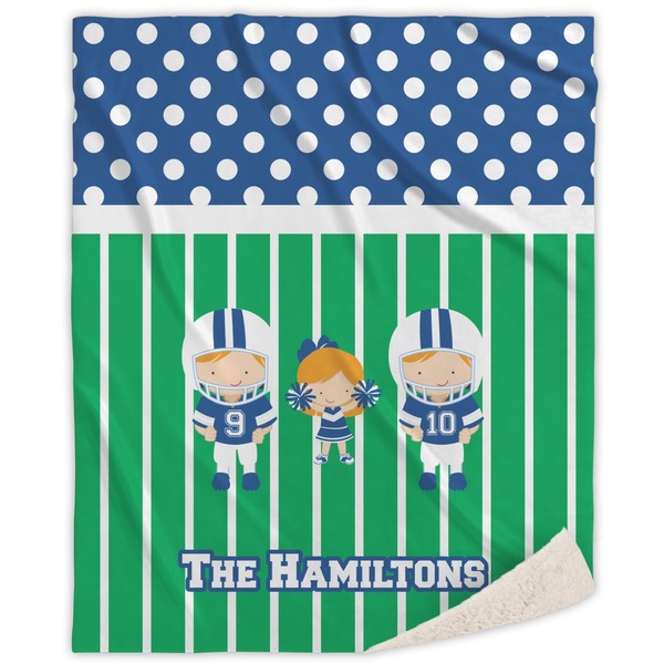 Custom Football Sherpa Throw Blanket (Personalized)