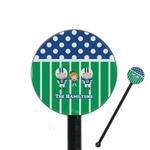 Football 5.5" Round Plastic Stir Sticks - Black - Double Sided (Personalized)