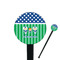 Football Black Plastic 7" Stir Stick - Round - Closeup