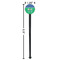 Football Black Plastic 7" Stir Stick - Round - Dimensions