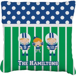 Football Faux-Linen Throw Pillow 20" (Personalized)