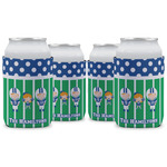 Football Can Cooler (12 oz) - Set of 4 w/ Multiple Names