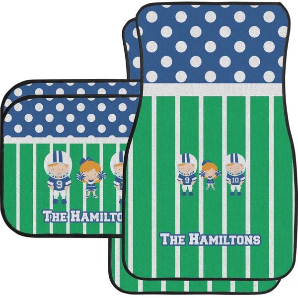 Custom Football Car Floor Mats Set - 2 Front & 2 Back (Personalized)