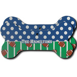 Football Ceramic Dog Ornament - Front & Back w/ Multiple Names