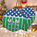 Football Ceramic Ornament w/ Multiple Names