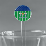 Football 7" Round Plastic Stir Sticks - Clear (Personalized)