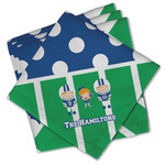 Football Cloth Cocktail Napkins - Set of 4 w/ Multiple Names