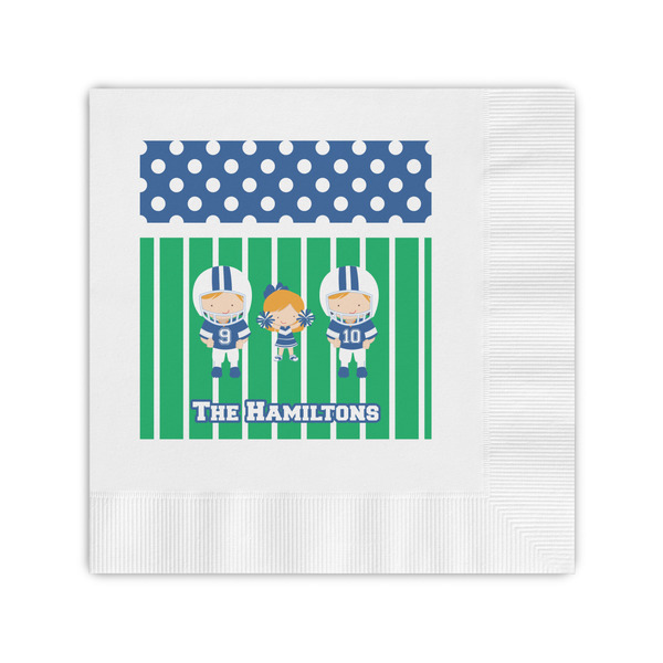 Custom Football Coined Cocktail Napkins (Personalized)