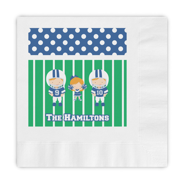 Custom Football Embossed Decorative Napkins (Personalized)