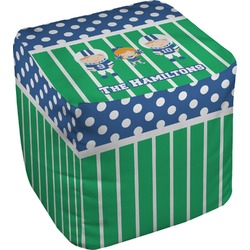 Football Cube Pouf Ottoman - 18" (Personalized)
