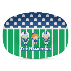Football Plastic Platter - Microwave & Oven Safe Composite Polymer (Personalized)