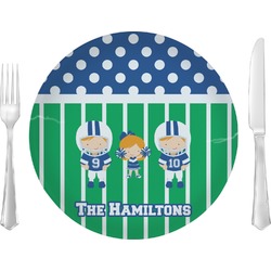 Football Glass Lunch / Dinner Plate 10" (Personalized)