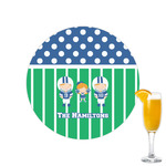 Football Printed Drink Topper - 2.15" (Personalized)