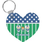 Football Heart Plastic Keychain w/ Multiple Names