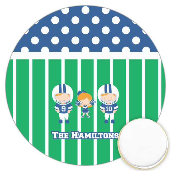 Custom Football Printed Cookie Topper - 3.25" (Personalized)