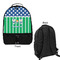 Football Large Backpack - Black - Front & Back View