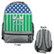 Football Large Backpack - Gray - Front & Back View