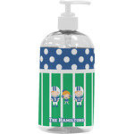 Football Plastic Soap / Lotion Dispenser (16 oz - Large - White) (Personalized)