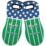 Football Neoprene Oven Mitts - Set of 2 w/ Multiple Names