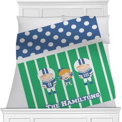 Football Minky Blanket - Toddler / Throw - 60"x50" - Double Sided (Personalized)