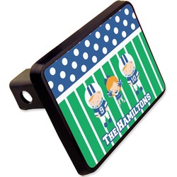 Football Rectangular Trailer Hitch Cover - 2" (Personalized)