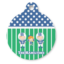 Football Round Pet ID Tag - Large (Personalized)