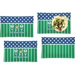 Football Set of 4 Glass Rectangular Lunch / Dinner Plate (Personalized)