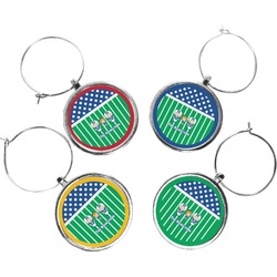 Football Wine Charms (Set of 4) (Personalized)