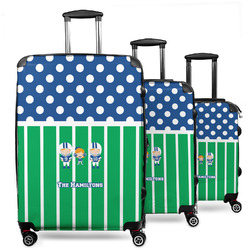 Football 3 Piece Luggage Set - 20" Carry On, 24" Medium Checked, 28" Large Checked (Personalized)