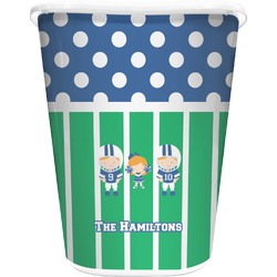 Football Waste Basket - Double Sided (White) (Personalized)