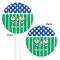 Football White Plastic 5.5" Stir Stick - Double Sided - Round - Front & Back