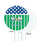 Football White Plastic 5.5" Stir Stick - Single Sided - Round - Front & Back