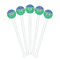 Football White Plastic 7" Stir Stick - Round - Fan View