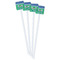 Football White Plastic Stir Stick - Double Sided - Square - Front